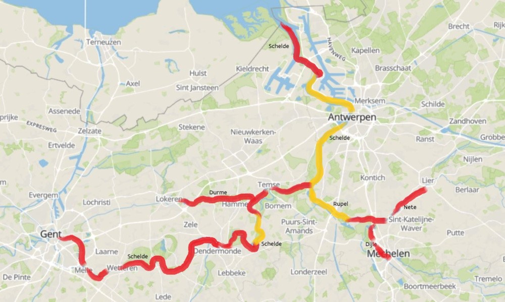 Kaartje met locaties